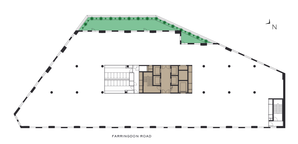 Level 1 Floorplan - Office Space - The Ray Farringdon