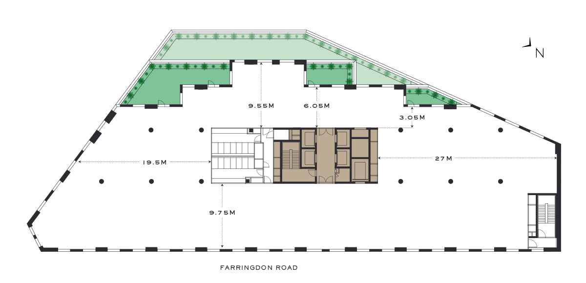 Level 2 Floorplan - Office Space - The Ray Farringdon