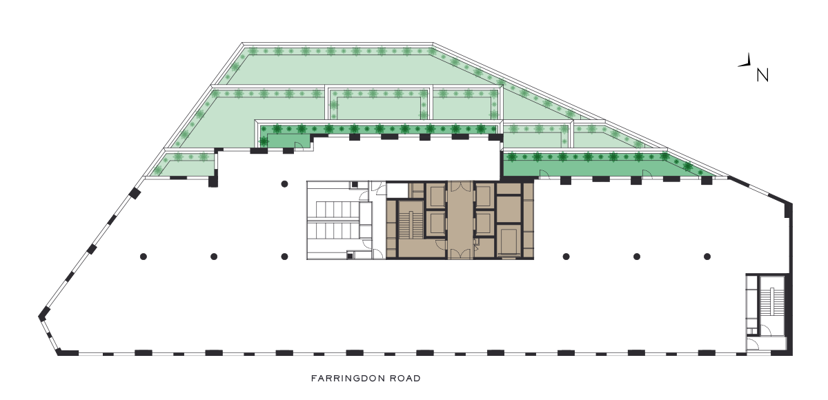 Level 4 Floorplan - Office Space - The Ray Farringdon