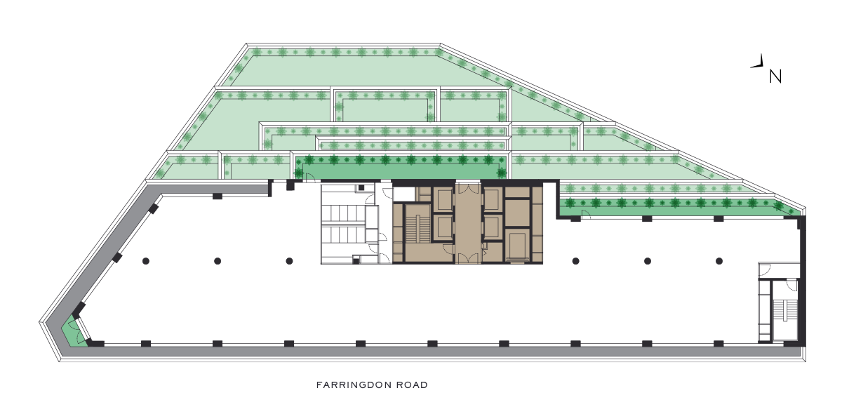 Level 6 Floorplan - Office Space - The Ray Farringdon